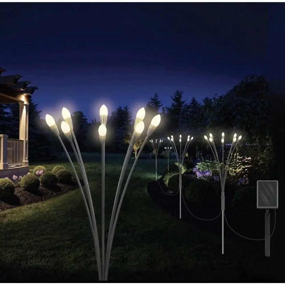 32 Solar Lights Firefly Garden SolR Brite Outdoor Waterproof Warm White Lot Of 3